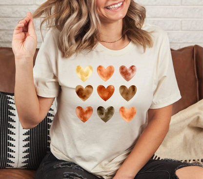 Watercolor Nine Heart Graphic Tee