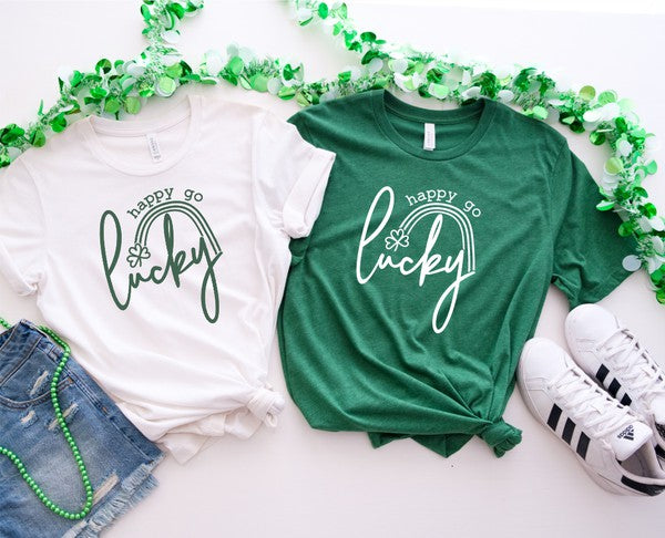 Happy Go Lucky Short Sleeve Graphic Tee