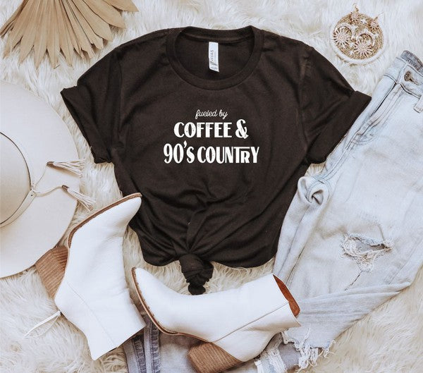 Fueled by Coffee and 90s Country Graphic Tee