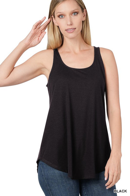 Sleeveless Round Neck & Round Hem Top