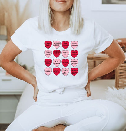 Country Music 12 Hearts Graphic Tee