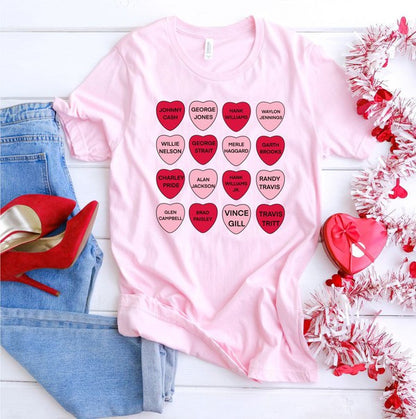 Country Music 12 Hearts Graphic Tee