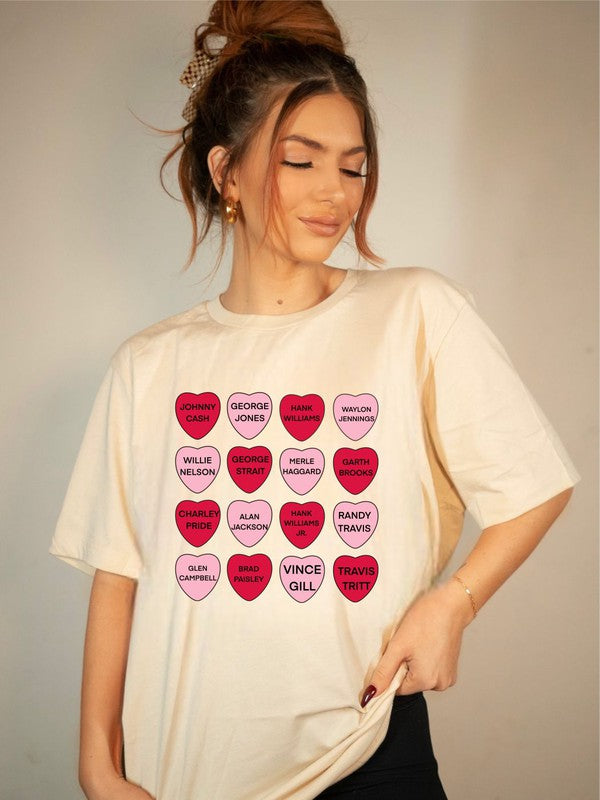 Country Music 12 Hearts Graphic Tee