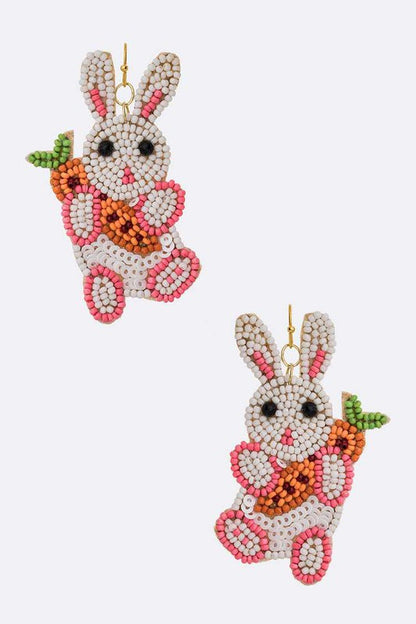 Beaded Bunny Rabbit Iconic Earrings