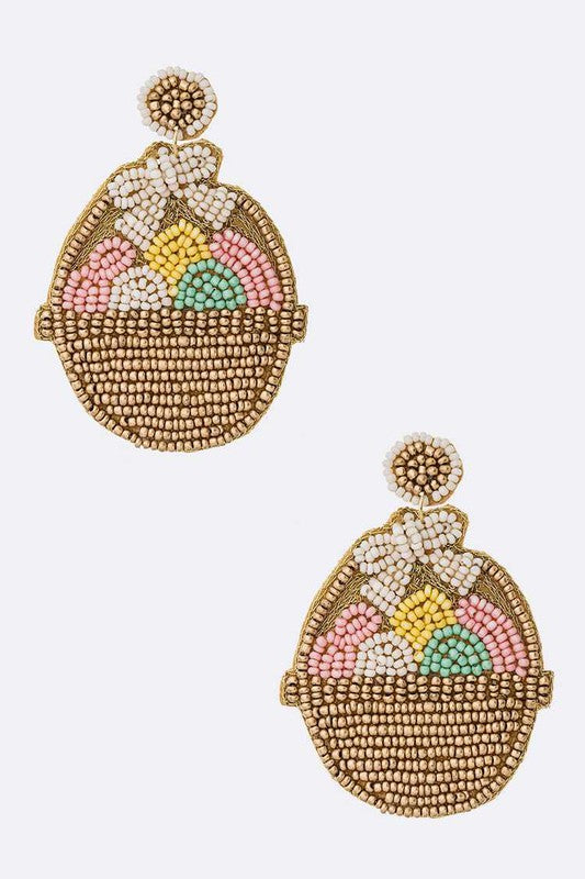 Beaded Easter Egg Iconic Earrings