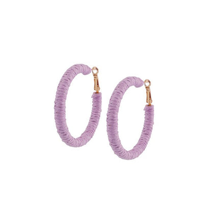 RAFFIA COLORFUL HOOP EARRINGS