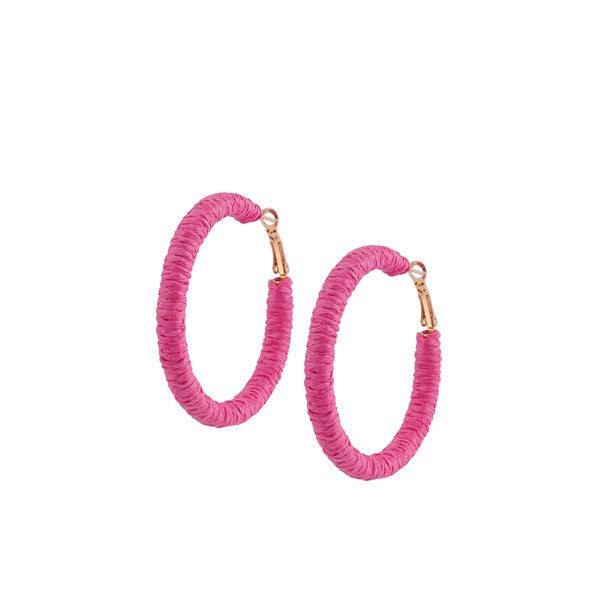 RAFFIA COLORFUL HOOP EARRINGS