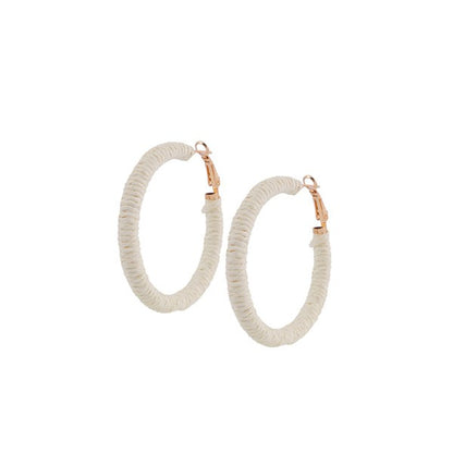 RAFFIA COLORFUL HOOP EARRINGS