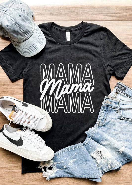 Mama Stacked Crew Neck Graphic Tee