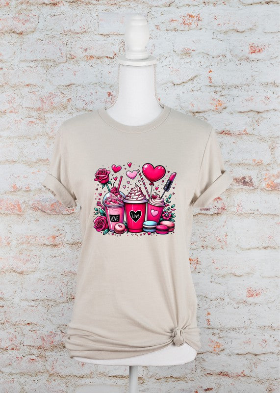 Love Valentine Drinks Graphic Tee