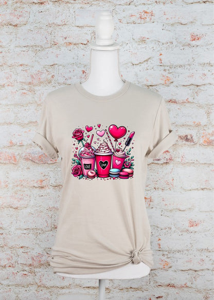 Love Valentine Drinks Graphic Tee